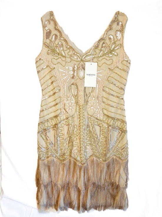 Babeyond Dresses & Skirts - Gold Beaded Fringe 1920’s Gatsby Cocktail Dress NWT